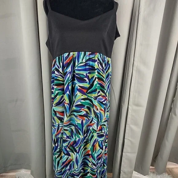 Nicole Miller Rainbow Maxi Dress Sleeveless Size 16 - Picture 1 of 10